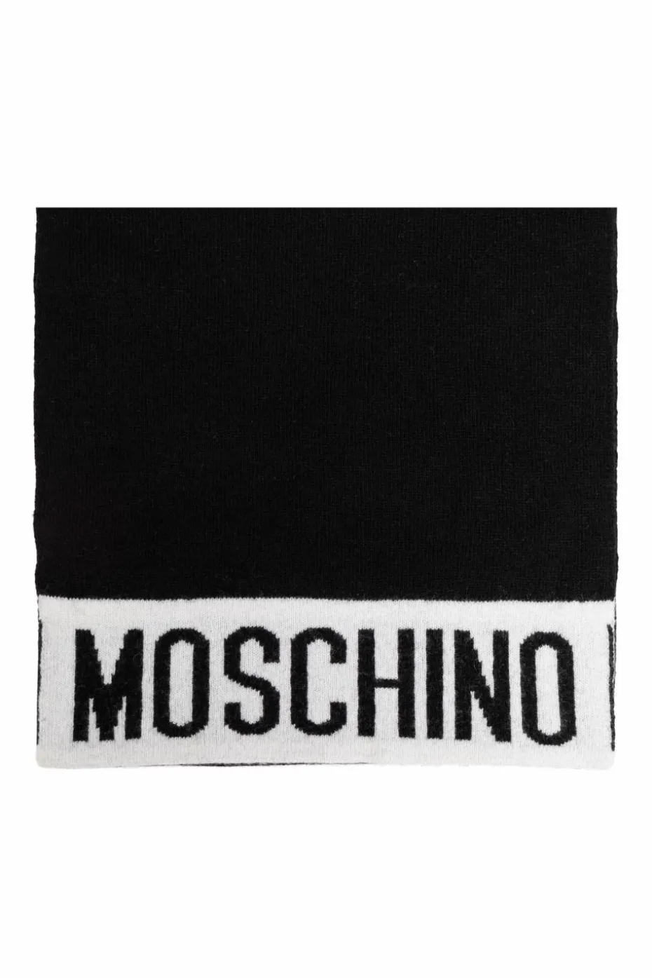 Moschino CZARNY Szal z logo