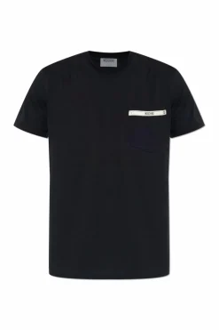 Moschino CZARNY T-shirt z logo