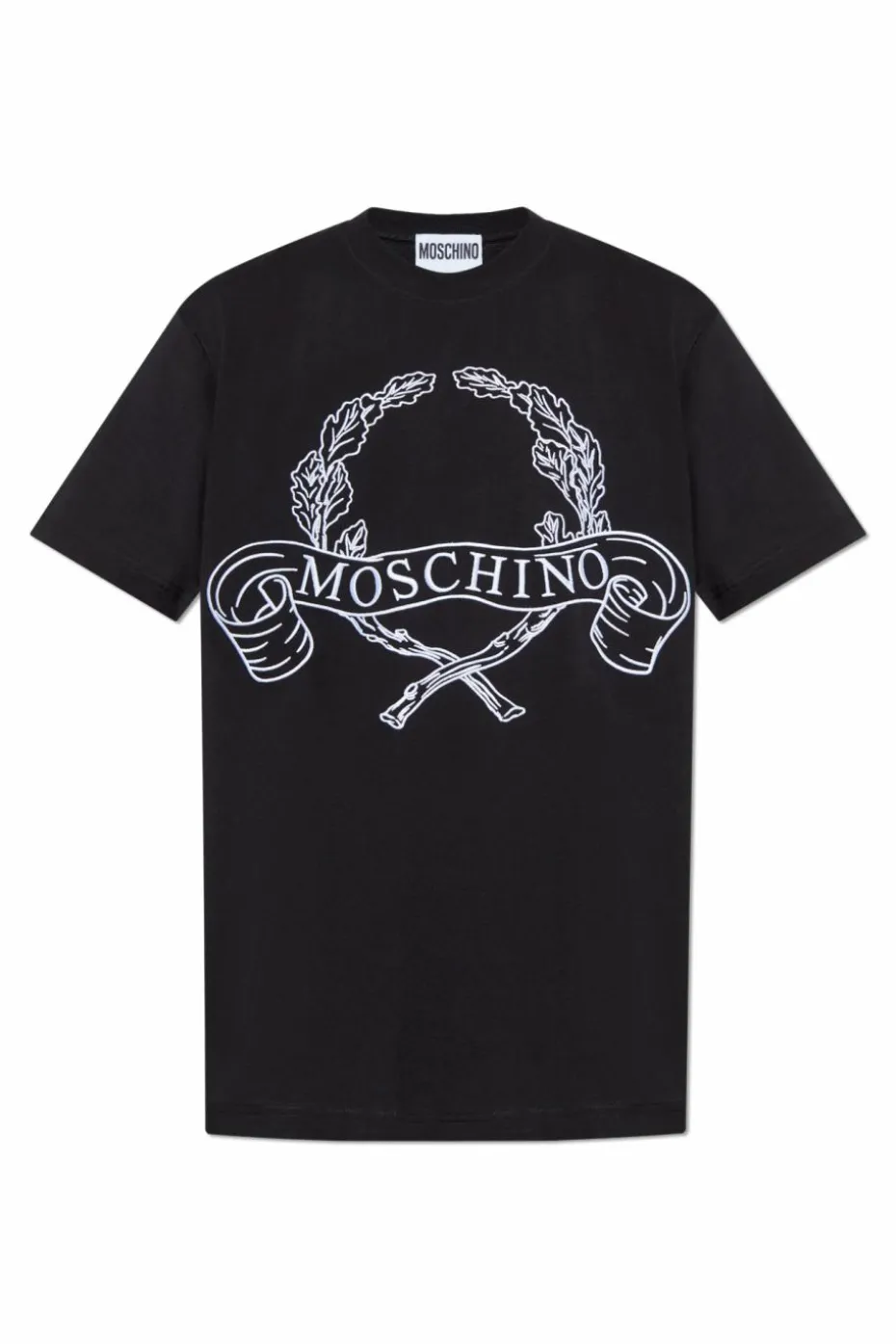 Moschino CZARNY T-shirt z wyszytym logo