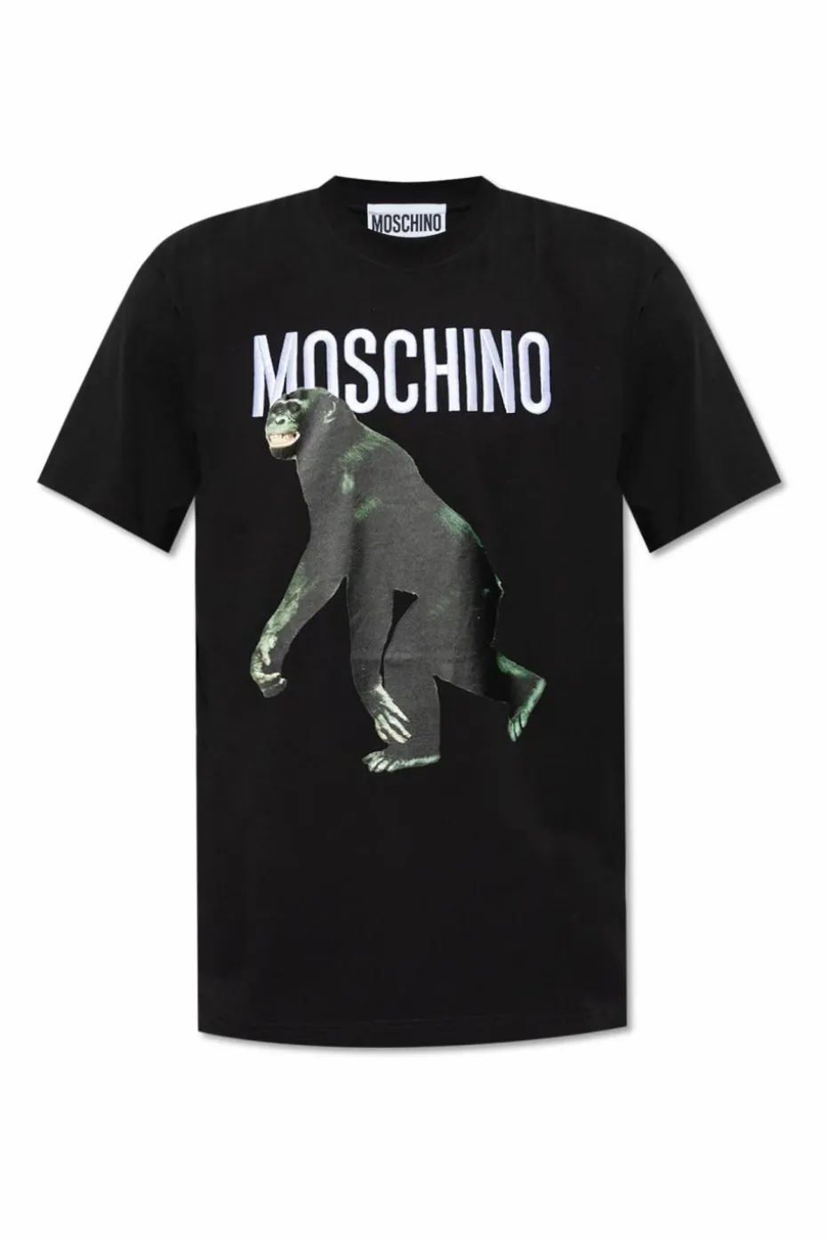 Moschino CZARNY T-shirt z logo