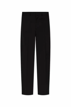 Moschino CZARNY Wełniane spodnie w kant