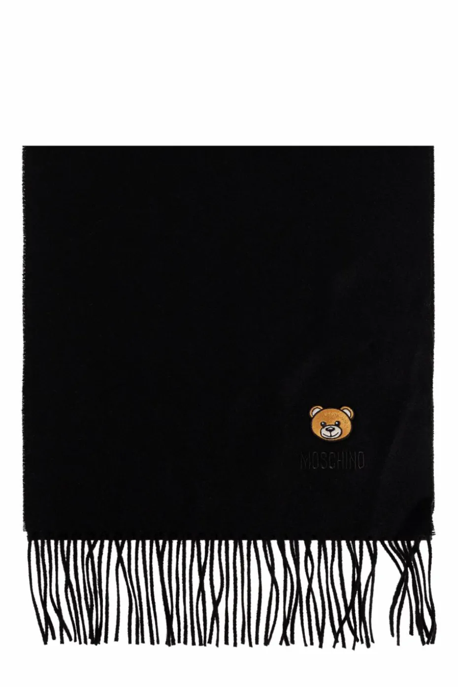 Moschino CZARNY Wełniany szal z logo