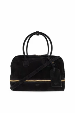 Moschino CZARNY Zamszowa torba do ręki