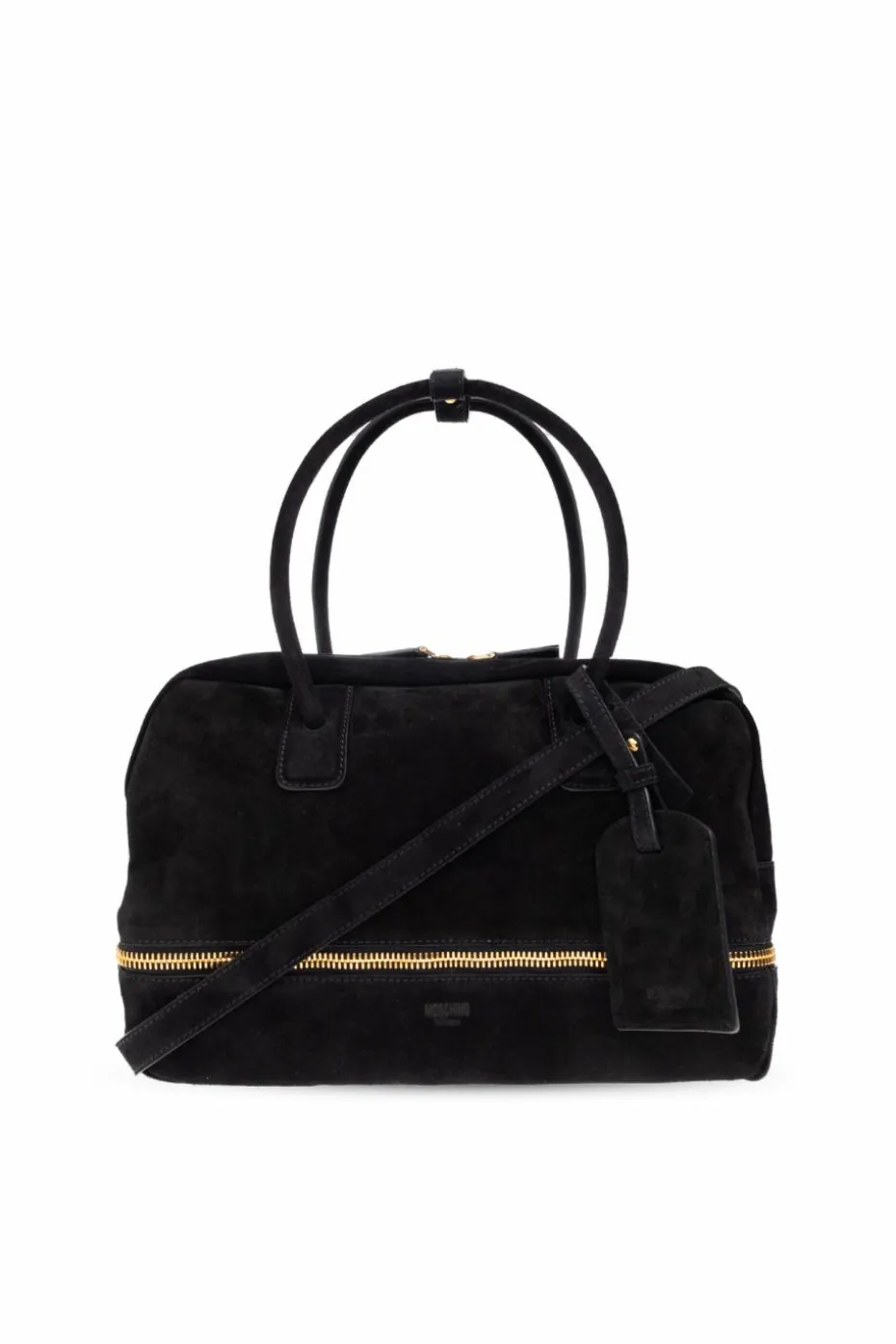 Moschino CZARNY Zamszowa torba do ręki