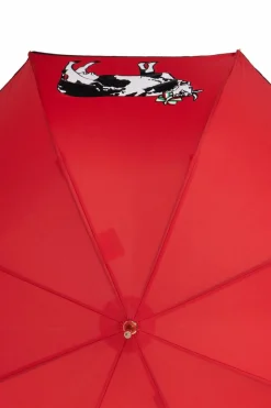 Moschino CZERWONY Parasol ze wzorem