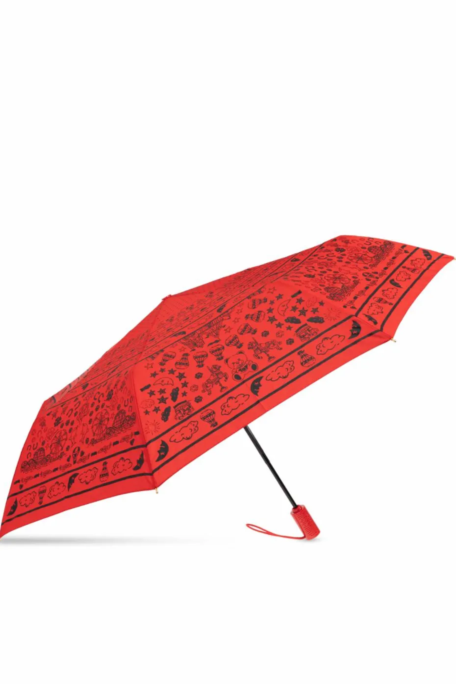 Moschino CZERWONY Składany parasol z logo