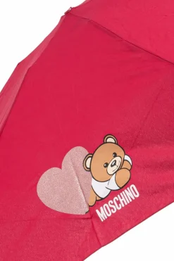 Moschino CZERWONY Składany parasol z logo
