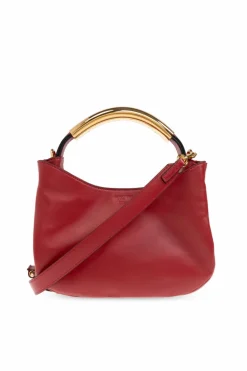 Moschino CZERWONY Skórzana torba do ręki