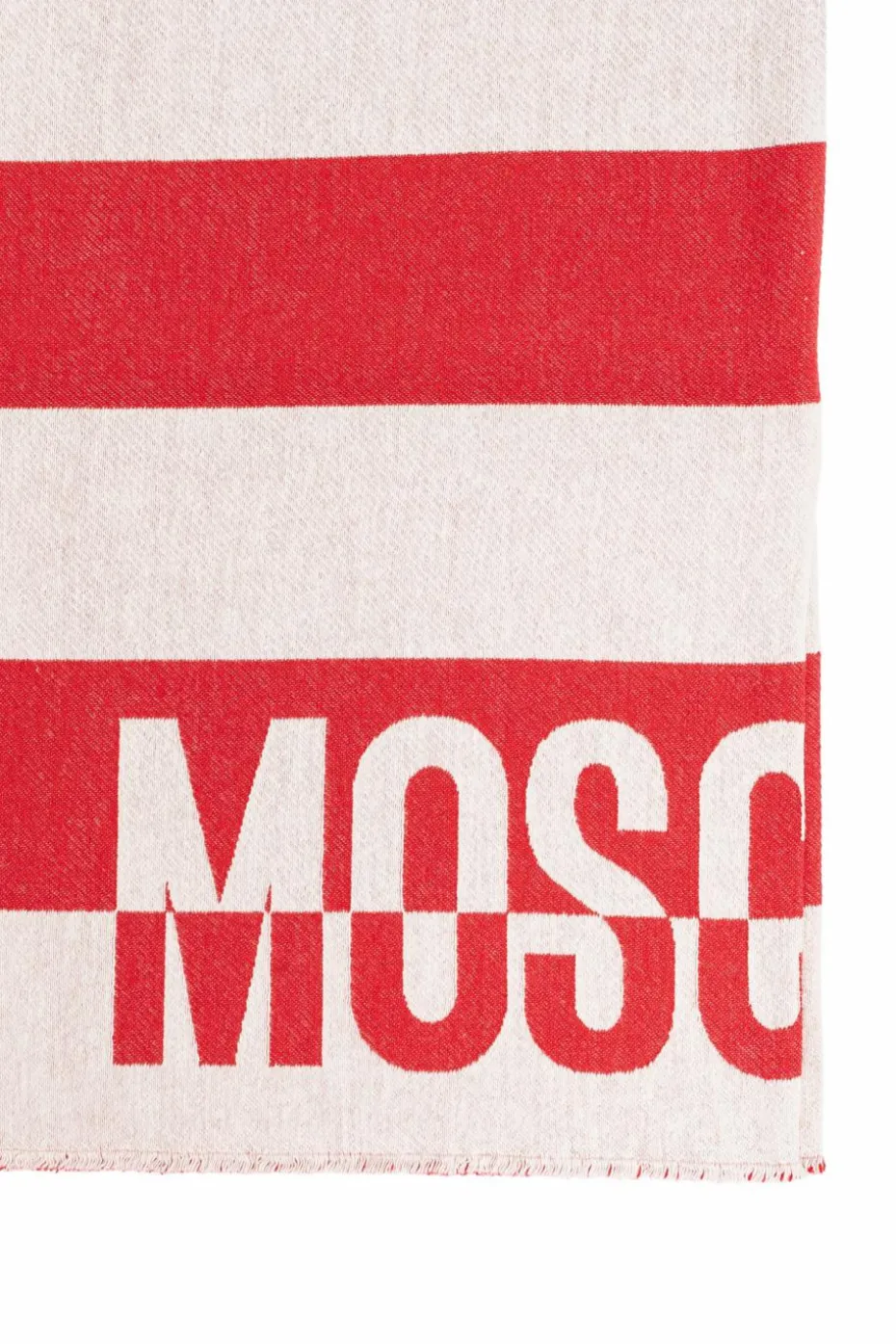 Moschino CZERWONY Szal z logo