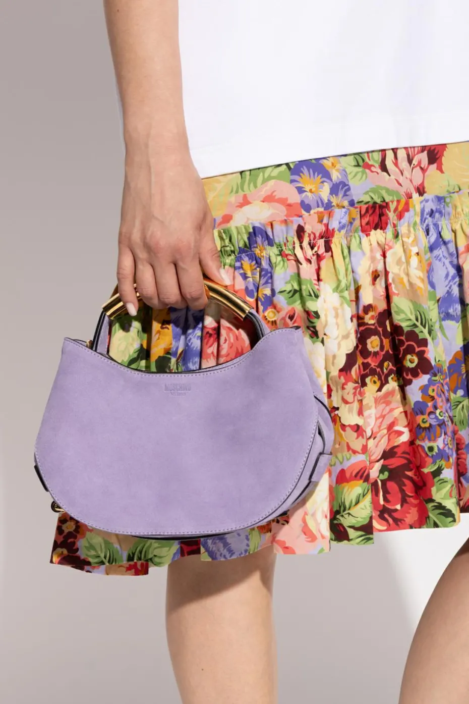 Moschino FIOLETOWY Torba do ręki