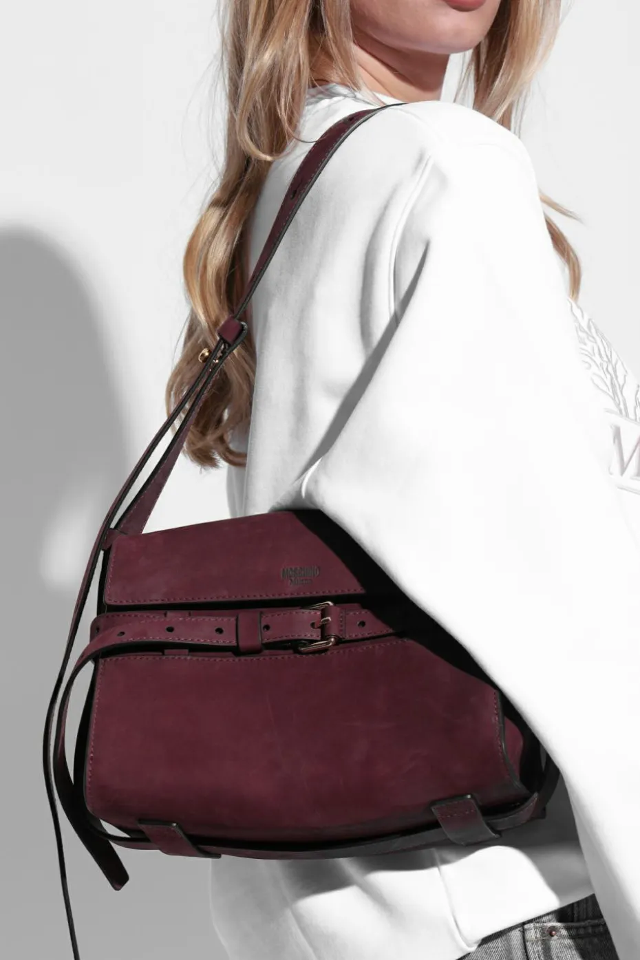 Moschino FIOLETOWY Torba na ramię
