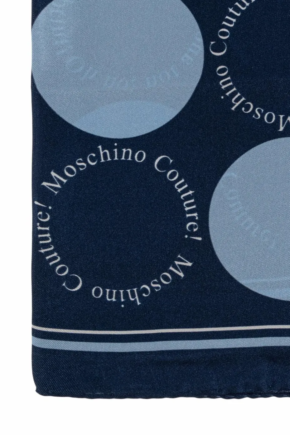 Moschino GRANATOWY Jedwabna apaszka z logo
