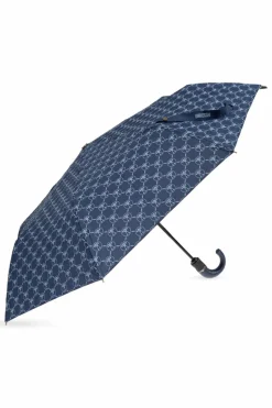 Moschino GRANATOWY Składany parasol z logo