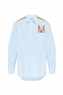 Moschino jasnoniebieski Koszula z nadrukiem