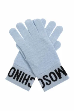 Moschino jasnoniebieski Rękawiczki z logo