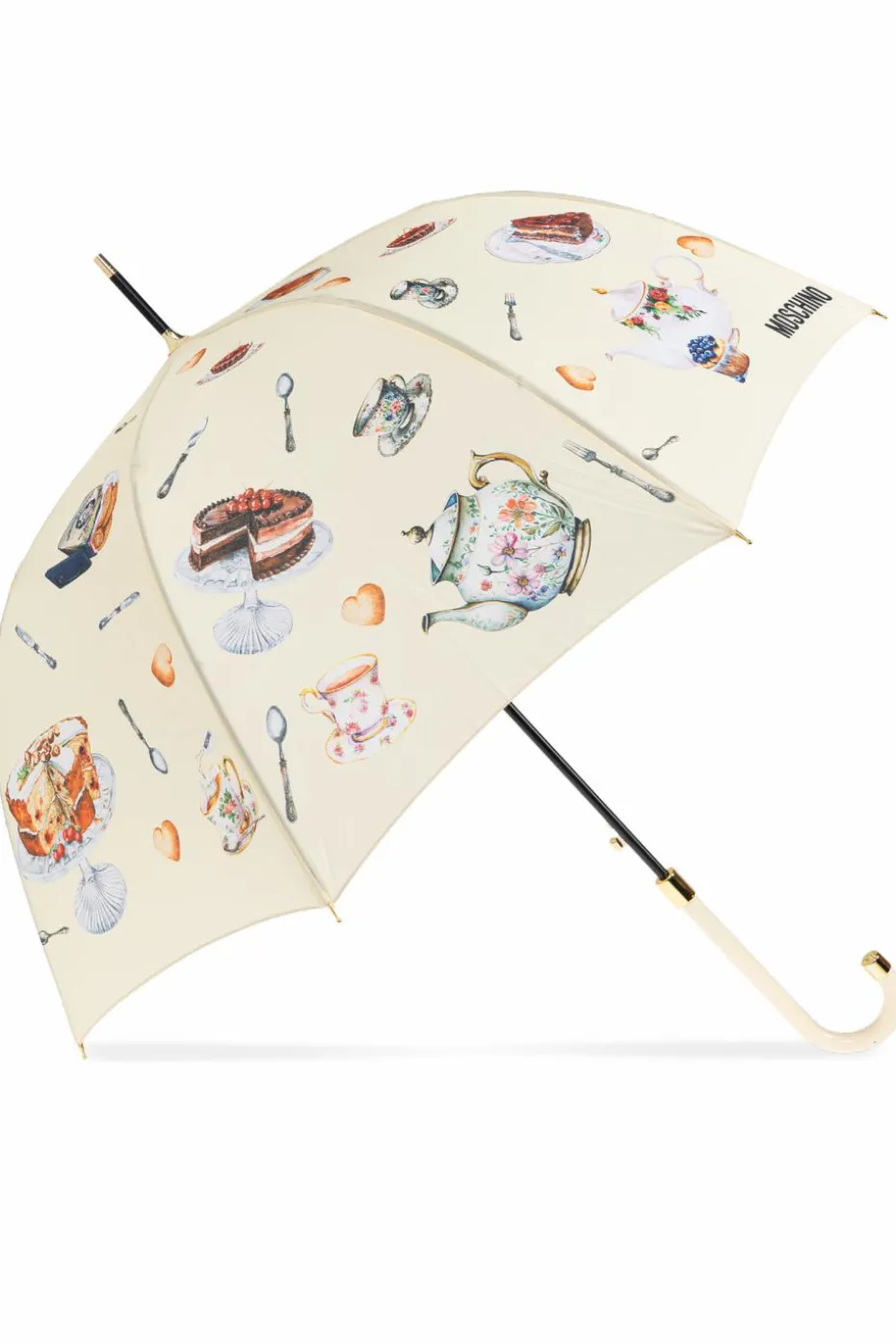 Moschino kremowy Parasol ze wzorem