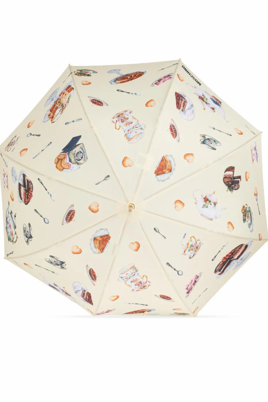 Moschino kremowy Parasol ze wzorem