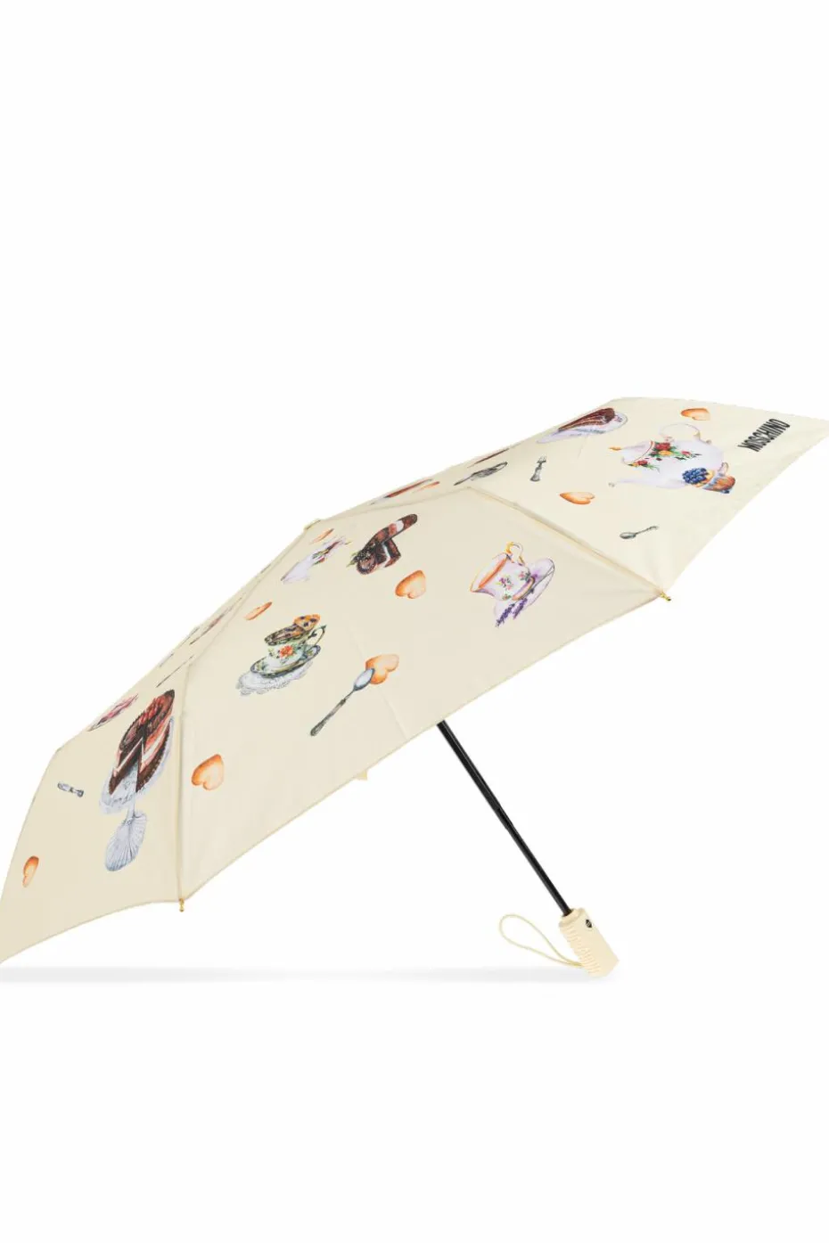 Moschino kremowy Składany parasol