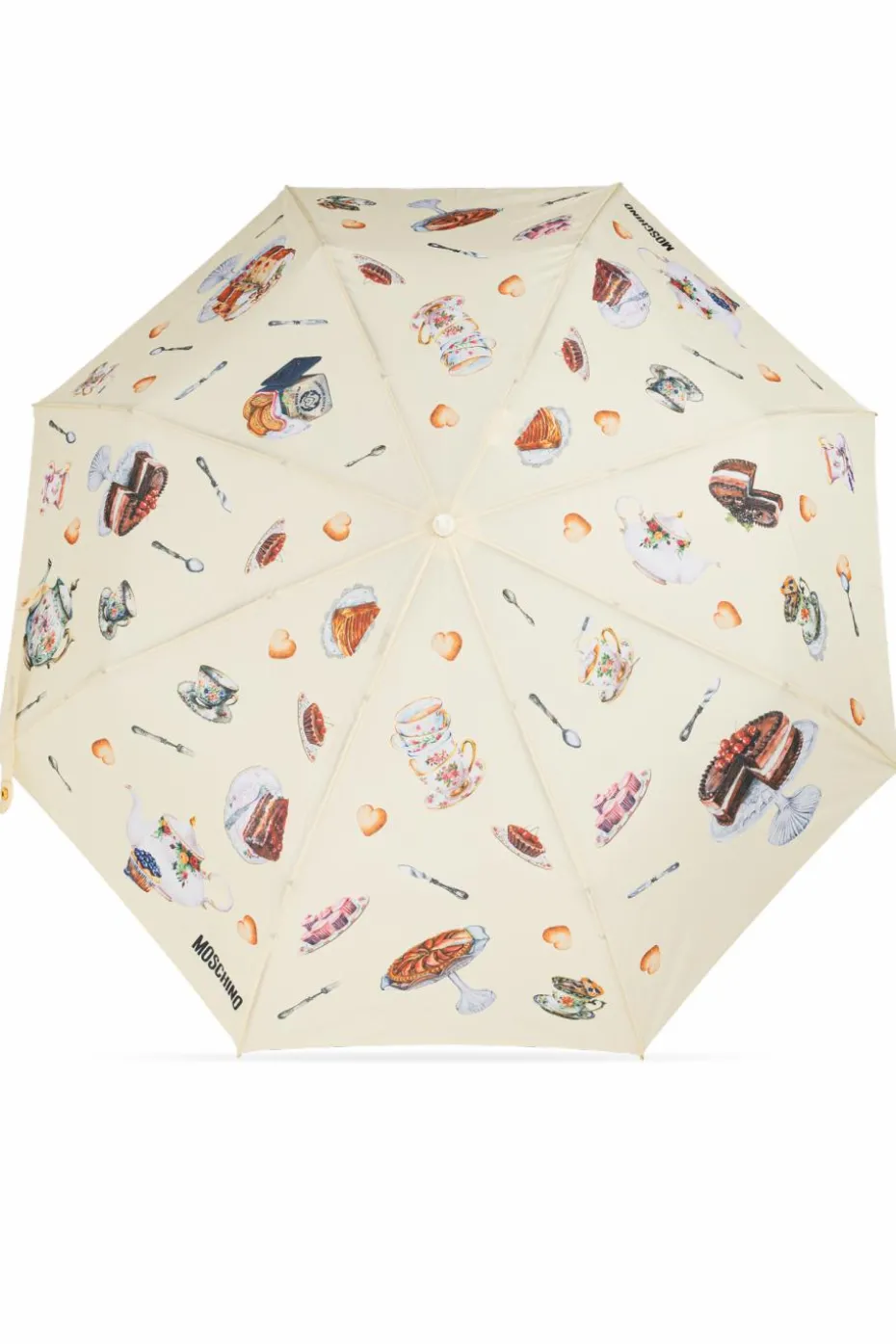 Moschino kremowy Składany parasol