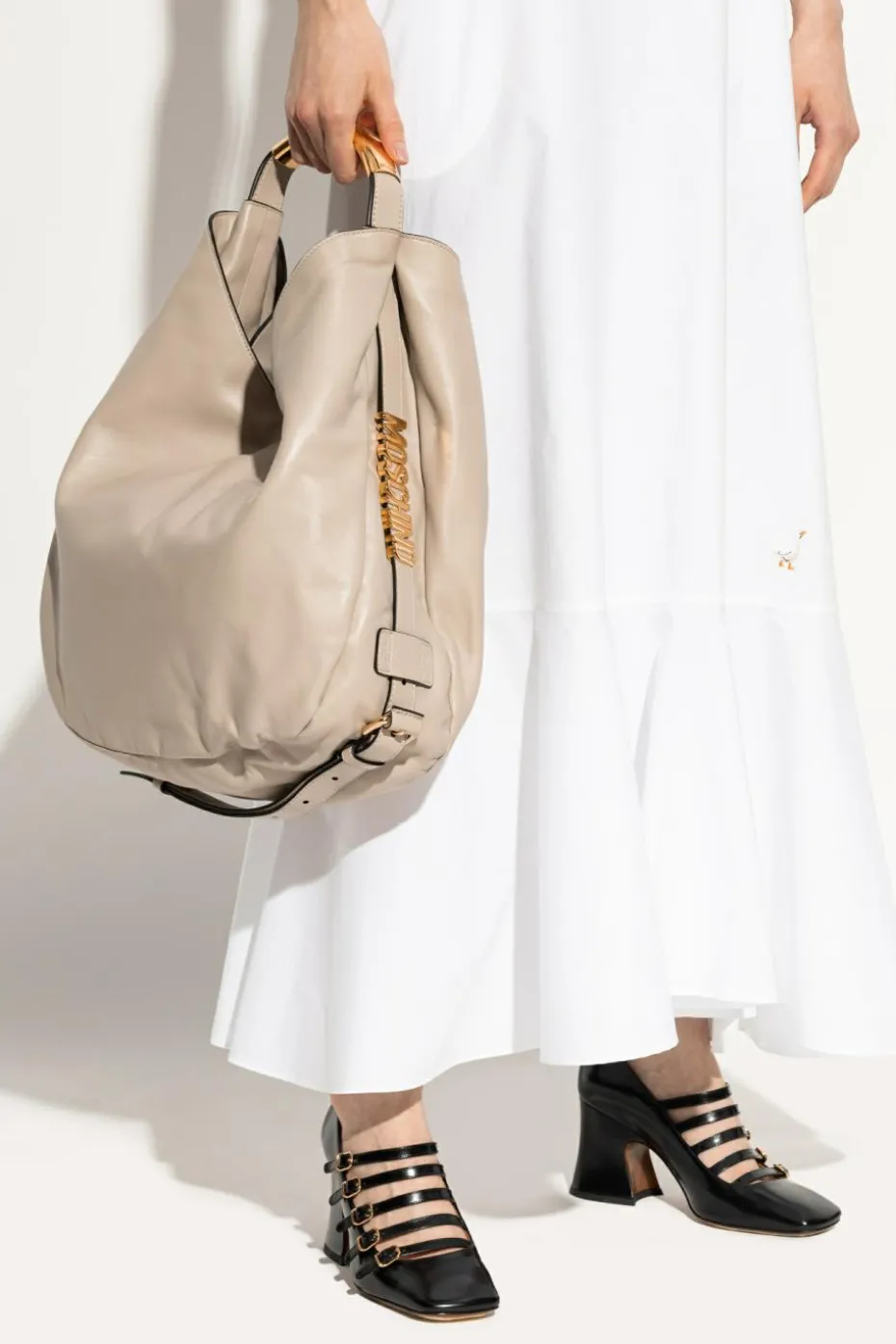 Moschino kremowy Torba do ręki