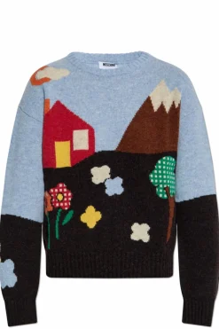 Moschino MULTIKOLOR Wełniany sweter
