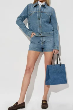 Moschino NIEBIESKI Jeansowe szorty z efektem `vintage`