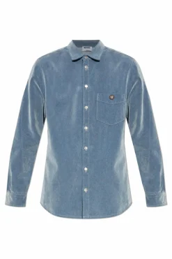 Moschino NIEBIESKI Jeansowa koszula z logo