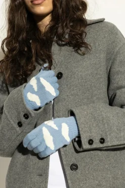 Moschino NIEBIESKI Rękawice z naszywką z logo