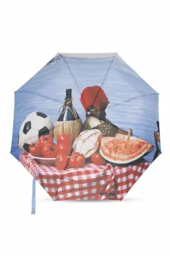 Moschino NIEBIESKI Składany parasol z logo