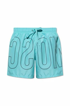 Moschino NIEBIESKI Szorty kąpielowe z logo