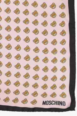 Moschino RÓŻOWY Jedwabna poszetka