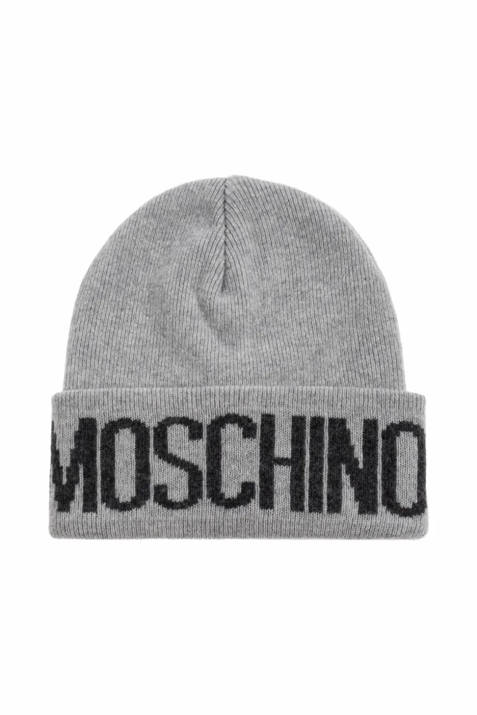 Moschino SZARY Czapka z logo