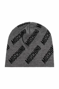 Moschino SZARY Czapka z monogramem