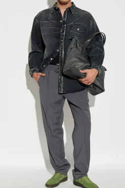 Moschino SZARY Jeansowa koszula z logo