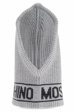 Moschino SZARY Kaptur z logo