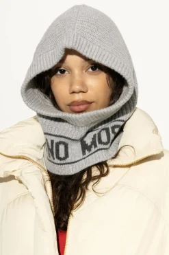 Moschino SZARY Kaptur z logo
