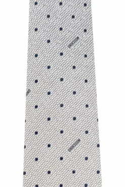 Moschino SZARY Krawat ze wzorem w kropki