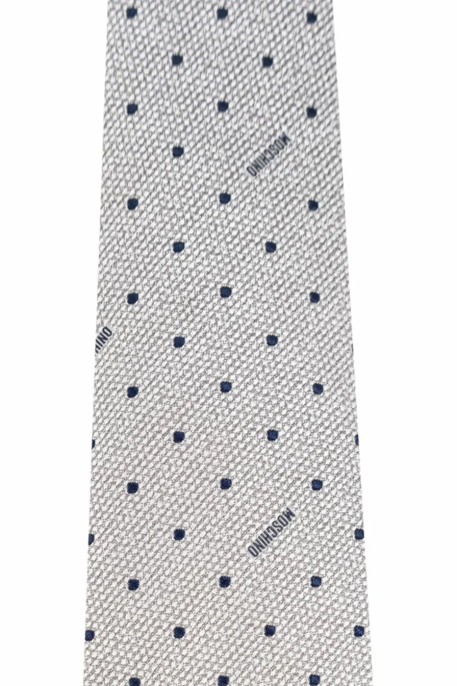 Moschino SZARY Krawat ze wzorem w kropki