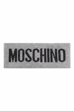 Moschino SZARY Opaska na głowę z logo