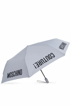 Moschino SZARY Parasol z logo