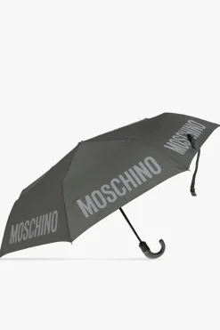 Moschino SZARY Składany parasol z logo