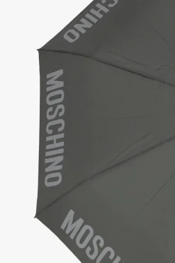 Moschino SZARY Składany parasol z logo