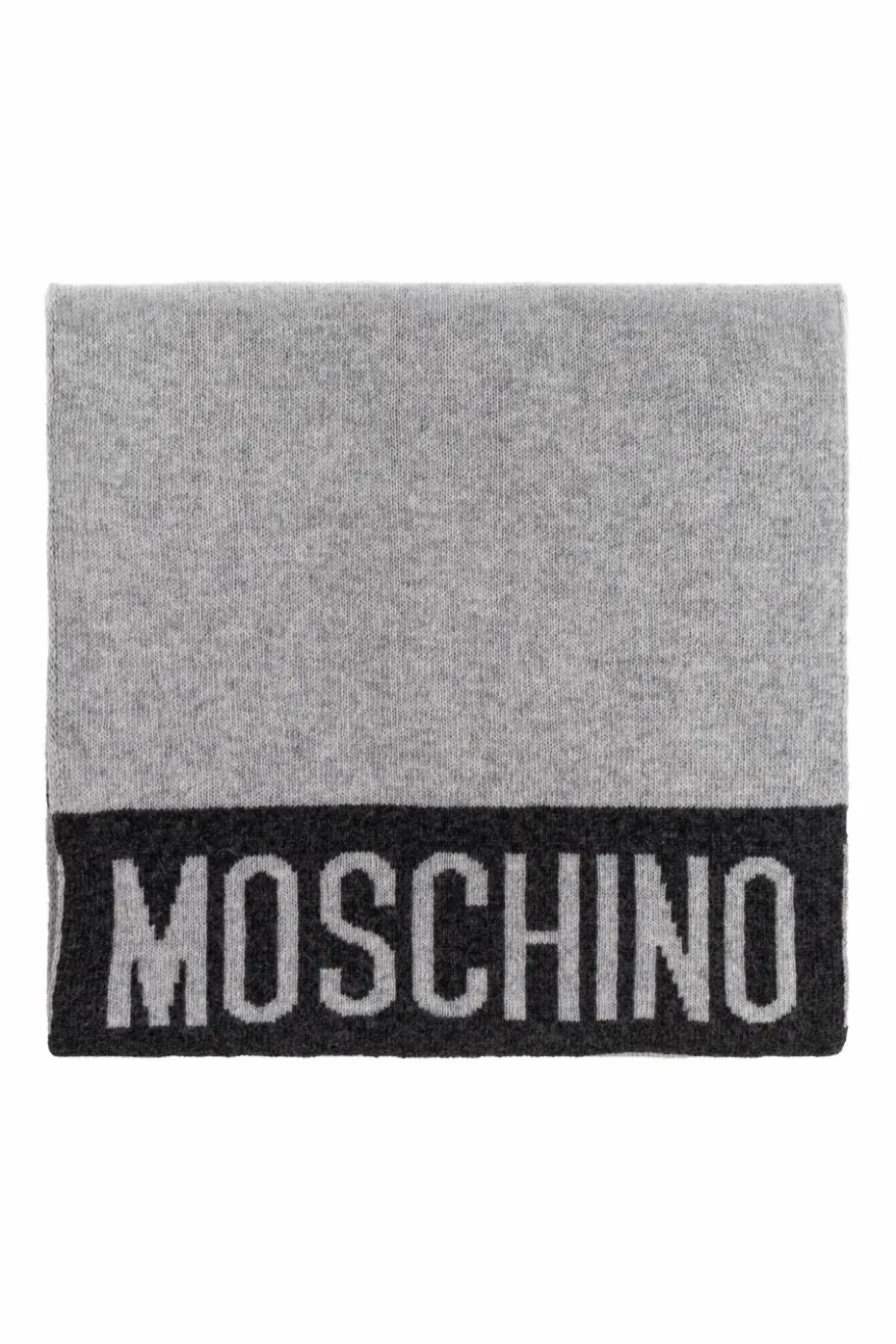 Moschino SZARY Szal z logo