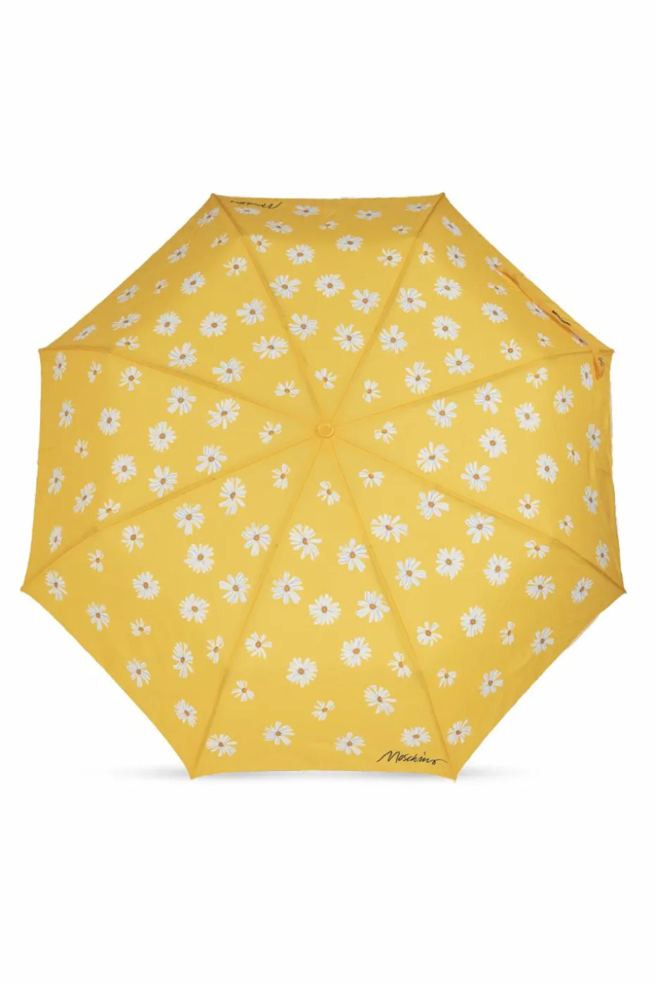 Moschino ŻÓŁTY Składany parasol z logo