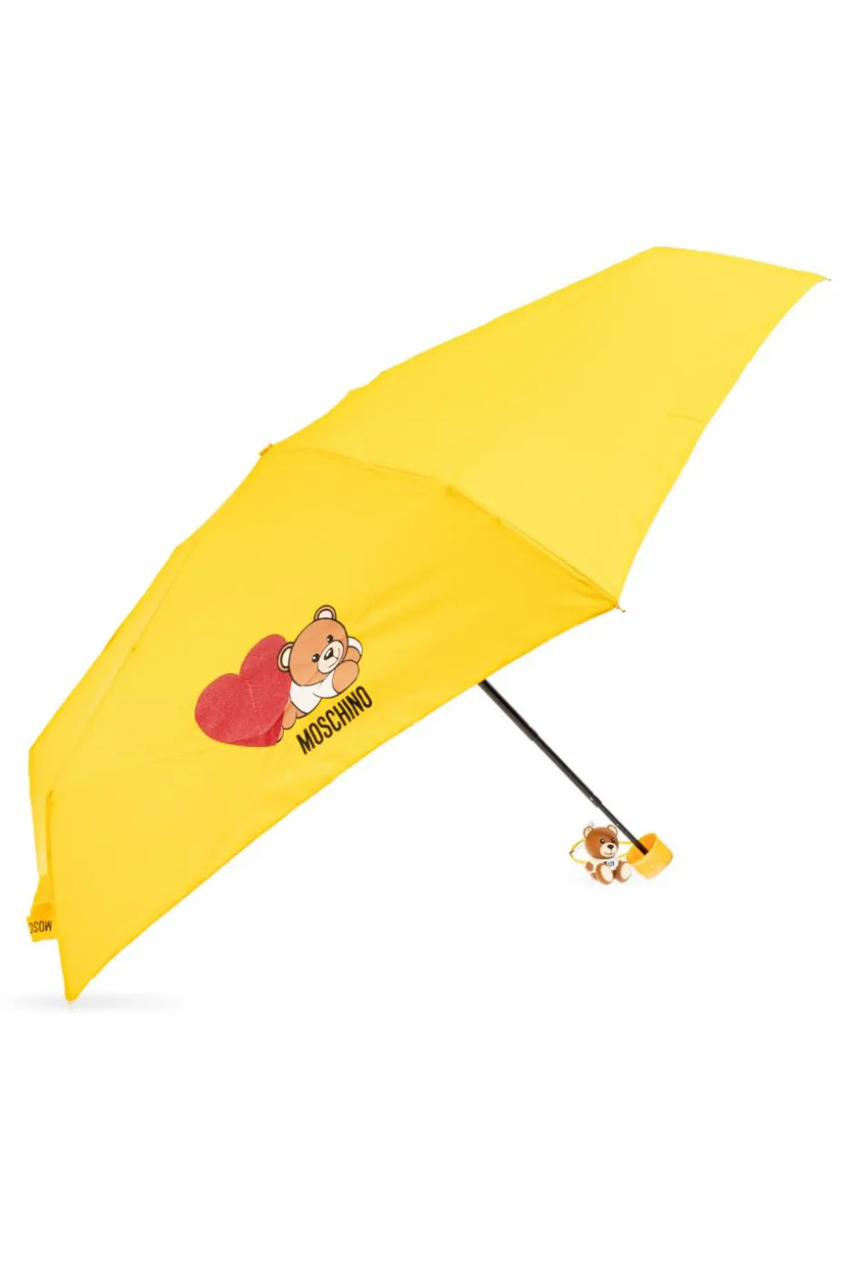 Moschino ŻÓŁTY Składany parasol z logo