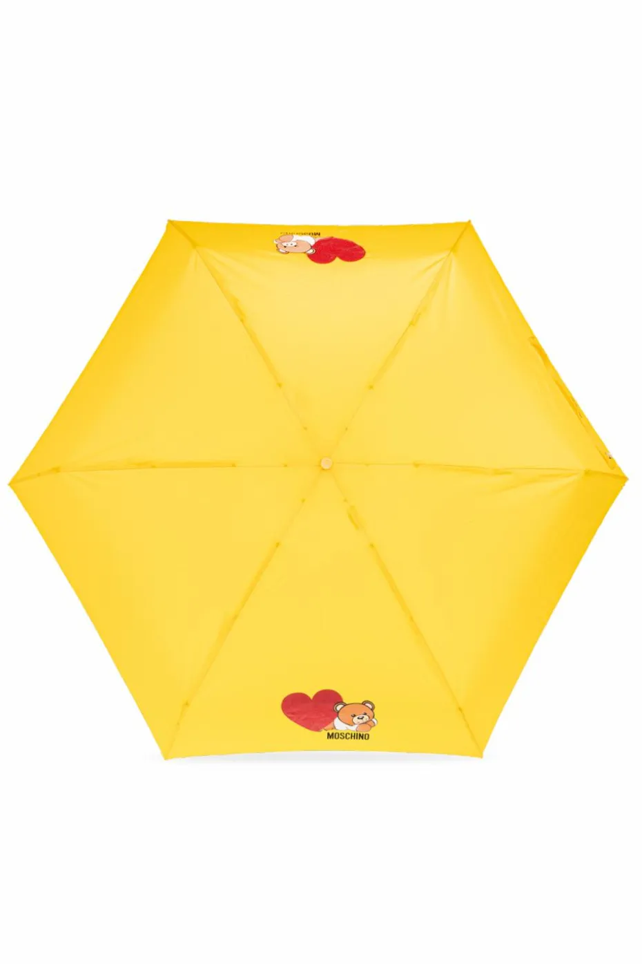 Moschino ŻÓŁTY Składany parasol z logo