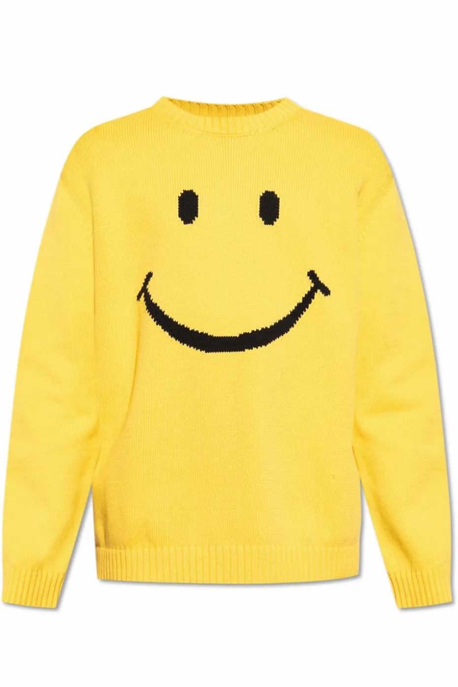 Moschino ŻÓŁTY Sweter ze wzorem