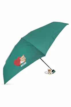 Moschino ZIELONY Składany parasol z logo