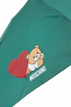 Moschino ZIELONY Składany parasol z logo