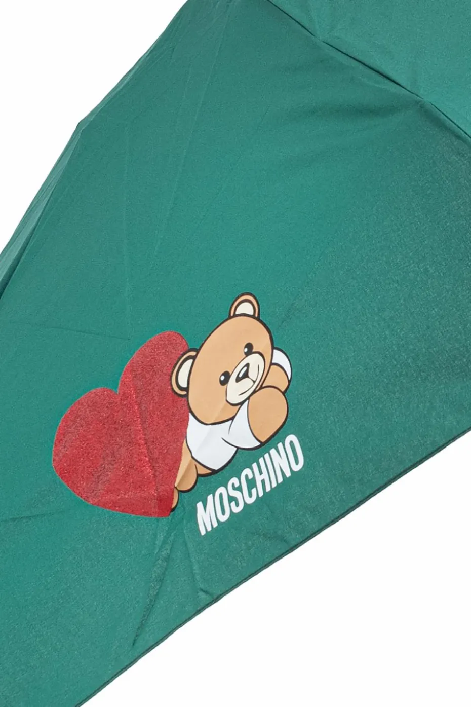 Moschino ZIELONY Składany parasol z logo